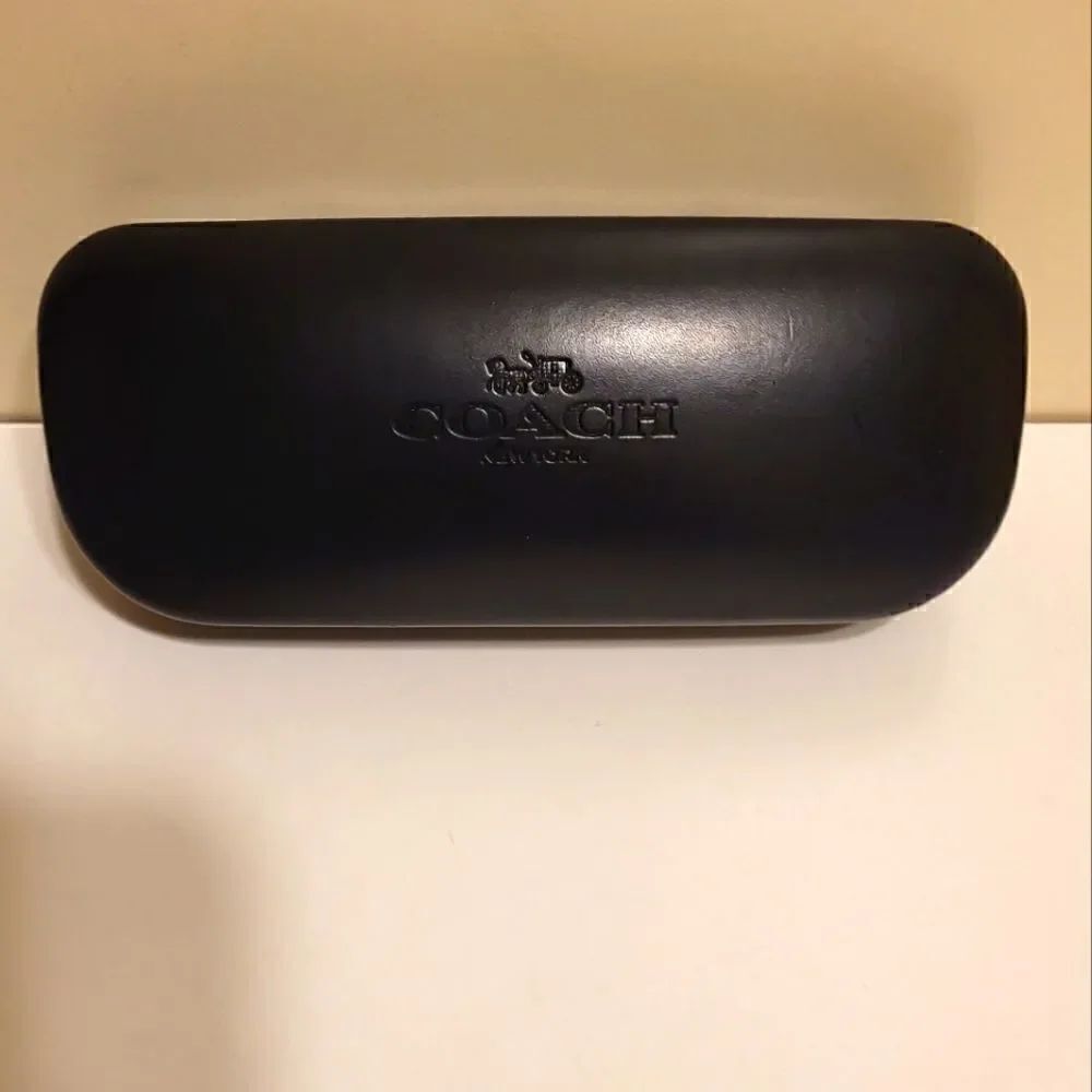 New Authentic Coach New York Black Leather Clamshell Eye/Sunglasses Case